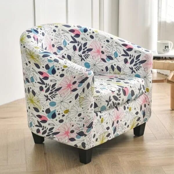 Housse De Fauteuil Extensible À Fleurs Multicolores Style Contemporain