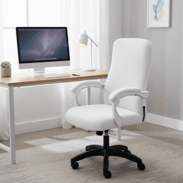Housse De Chaise De Bureau Unie Extensible Et Résistante