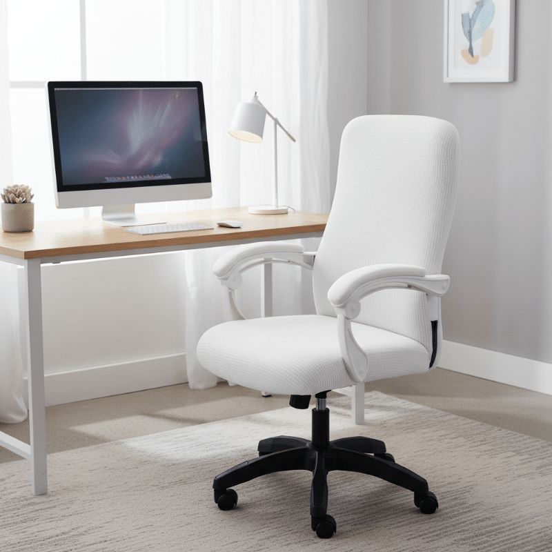 Housse De Chaise De Bureau Unie Extensible Et Résistante Housse De Chaise De Bureau Unie Extensible Et Résistante