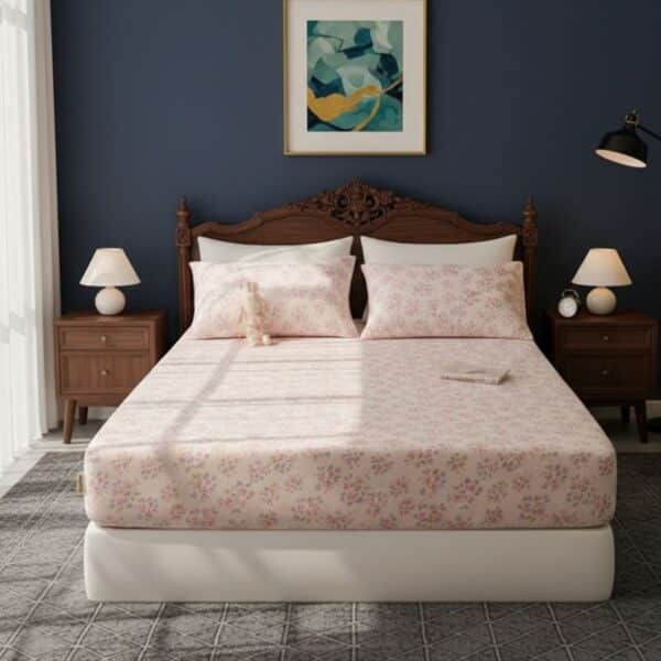 Drap-housse Style Fleur en Coton