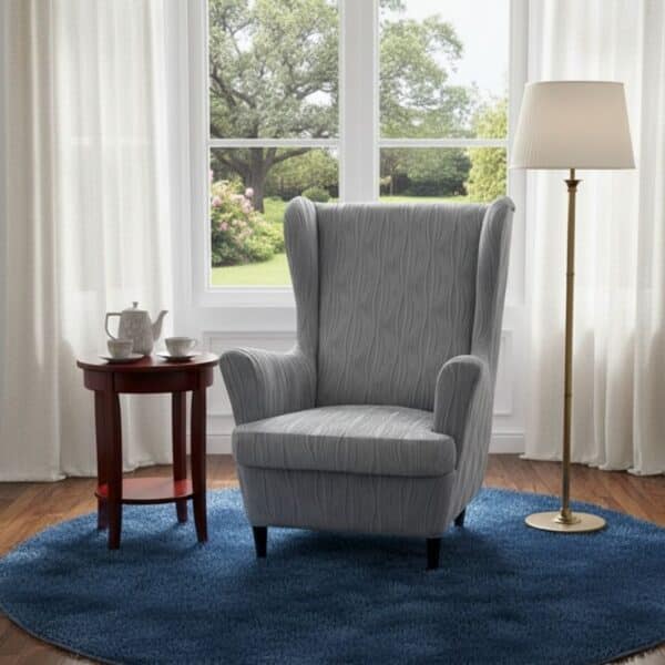 Housse de Fauteuil Unie à Rayures Élégantes