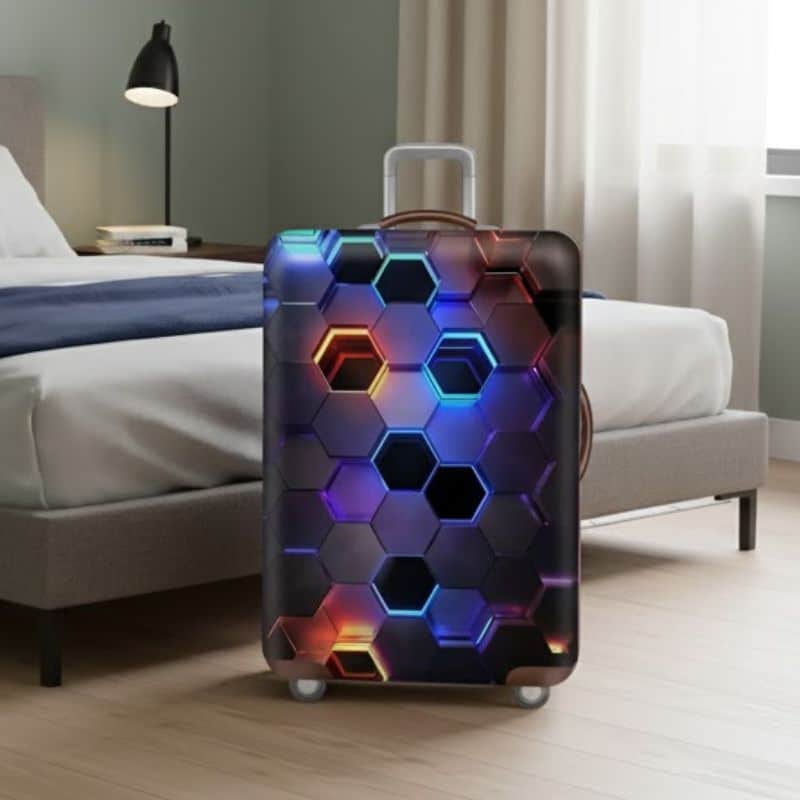 Housse de Valise Design Futuriste Hexagonal Housse de Valise Design Futuriste Hexagonal