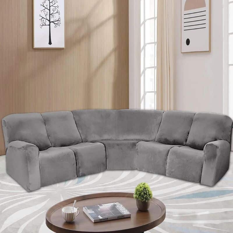 Housse de Canapé Angle Extensible en Velours Confortable Housse de Canapé Angle Extensible en Velours Confortable