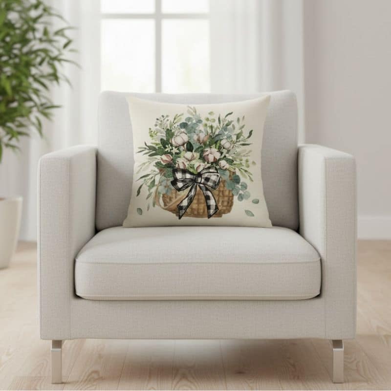 Housse de Coussin À Motif Bouquet Fleuri Housse de Coussin À Motif Bouquet Fleuri