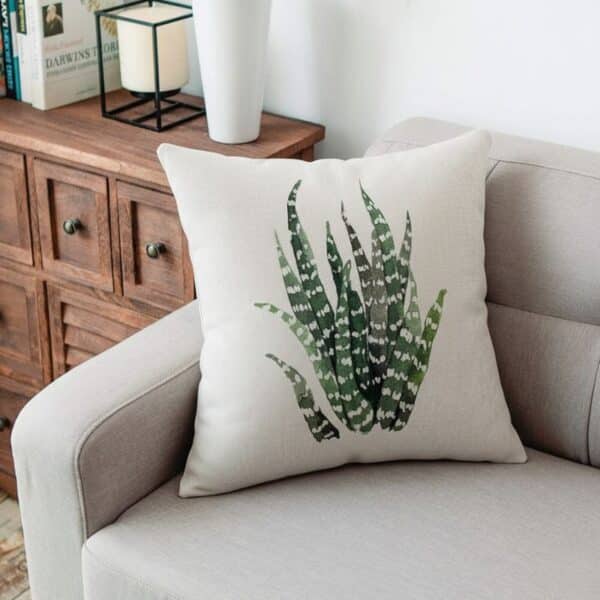 Housse de Coussin À Motif Feuillage Exotique