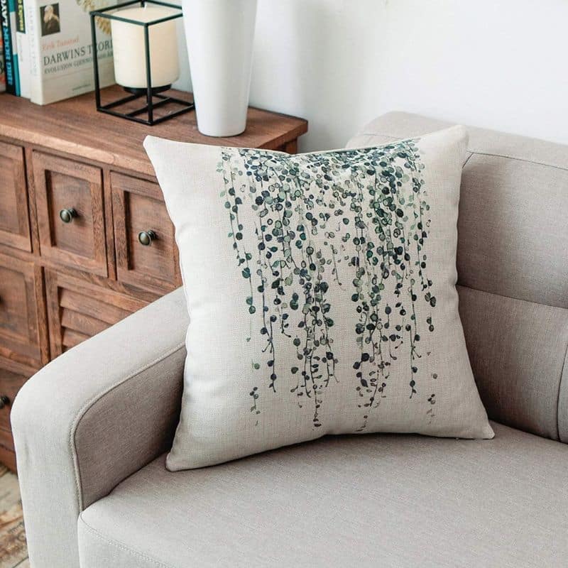Housse de Coussin À Motif Plante Suspendue Housse de Coussin À Motif Plante Suspendue