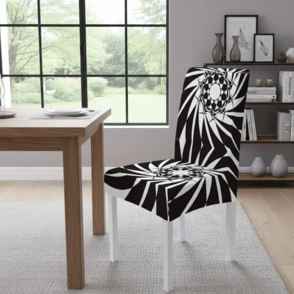 Housse De Chaise À Motif Spirale Abstraite Chic