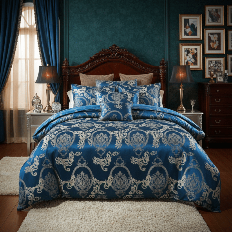 Housse de Couette Style Royal en Satin Housse de Couette Style Royal en Satin