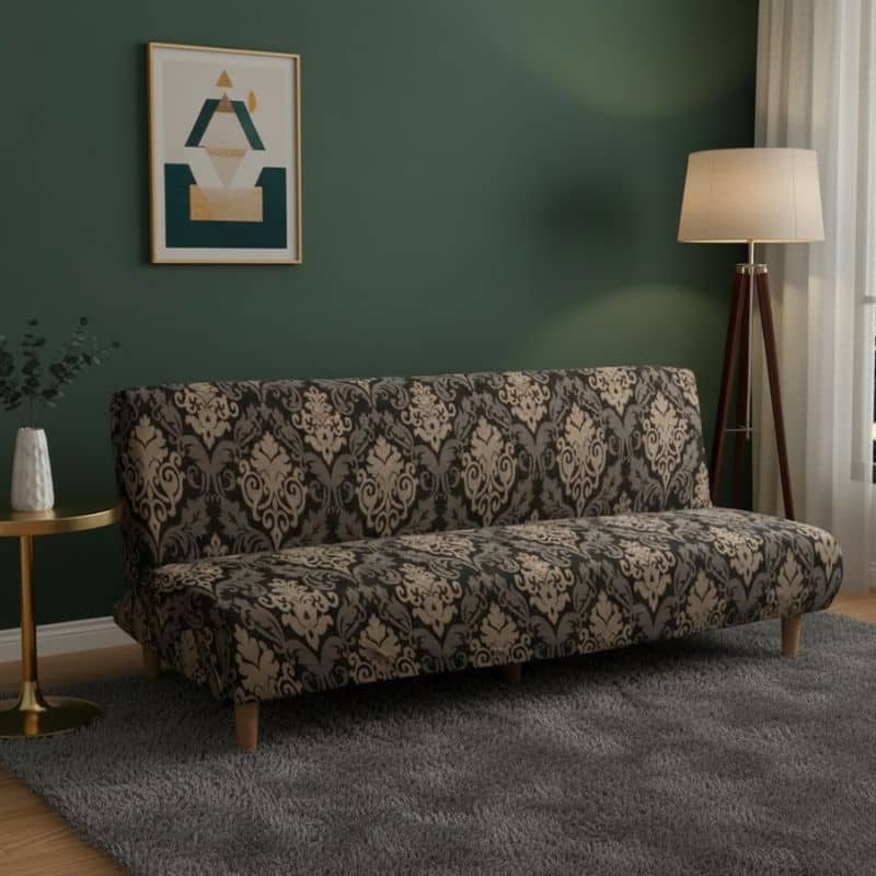 Housse De Canapé Convertible À Motif Arabesque Élégante Housse De Canapé Convertible À Motif Arabesque Élégante