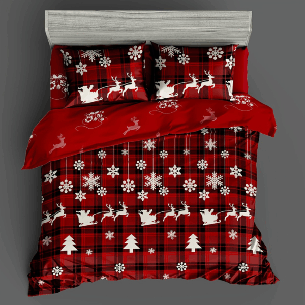 Housse de Couette Style Esprit de Noël Traditionnel