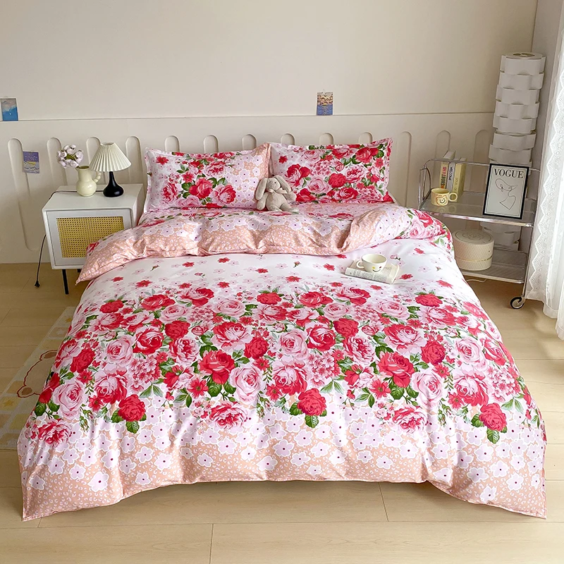 2-62 Housse de Couette Style Jardin de Roses Contemporain