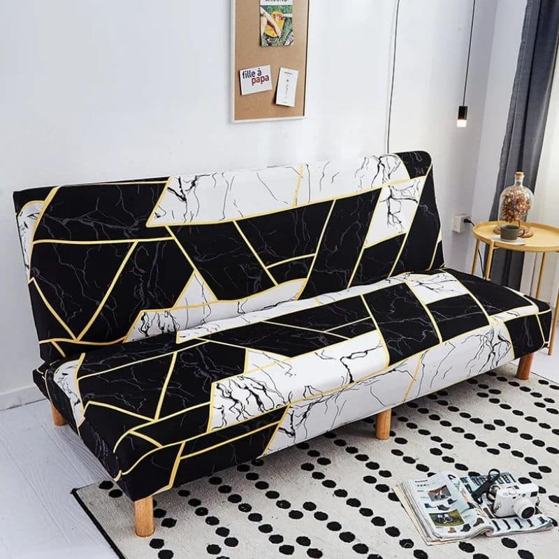 Housse De Canapé Convertible Et Extensible Design Luxueux Marbré Housse De Canapé Convertible Et Extensible Design Luxueux Marbré