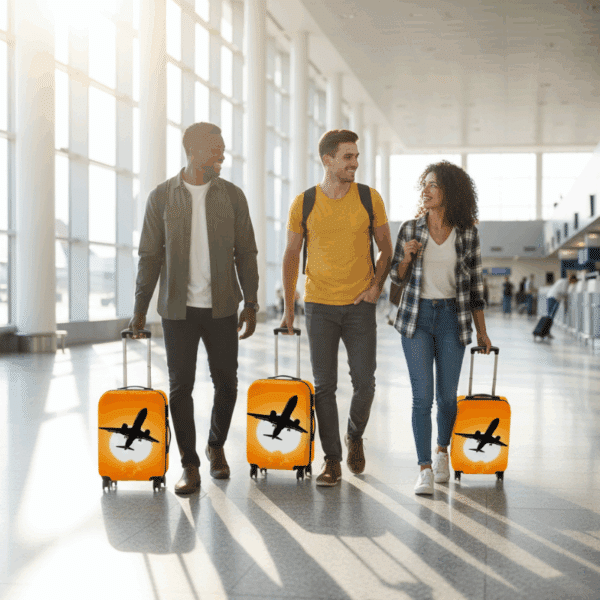 Housse de Valise Design Avion au Soleil Couchant