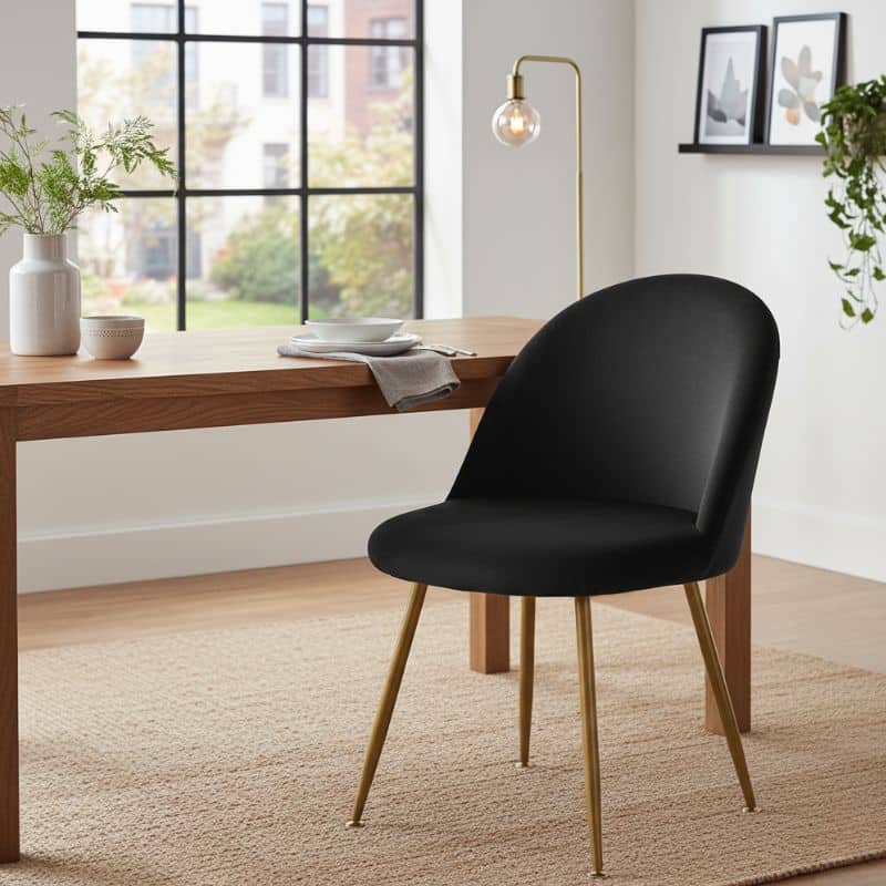 20-19 Housse De Chaise Unie En Velours Doux Et Élastique