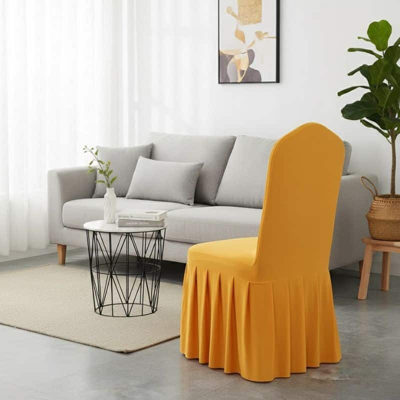 Housse De Chaise Évènementiel Avec Jupe Plissée Housse De Chaise Évènementiel Avec Jupe Plissée