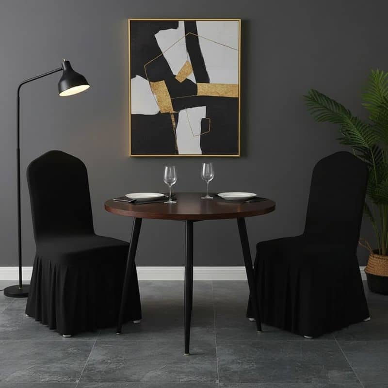 24-10 Housse De Chaise Évènementiel Avec Jupe Plissée