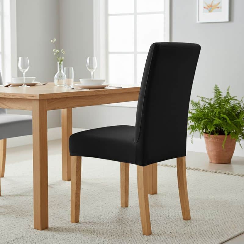 25-8 Housse De Chaise Extensible En Velours Doux Élégante