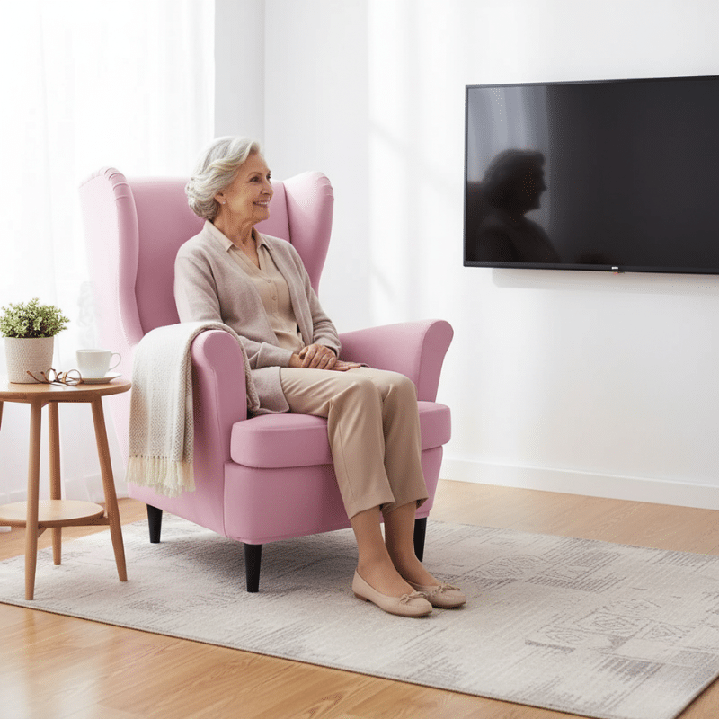 25 Housse De Chaise Unie En Velours Extensible Pour Fauteuil À Oreilles