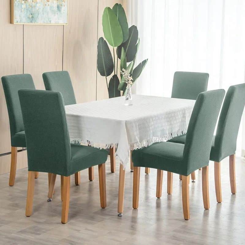 28-5 Housse De Chaise Déperlante À Dossier Haut En Jacquard Extensible