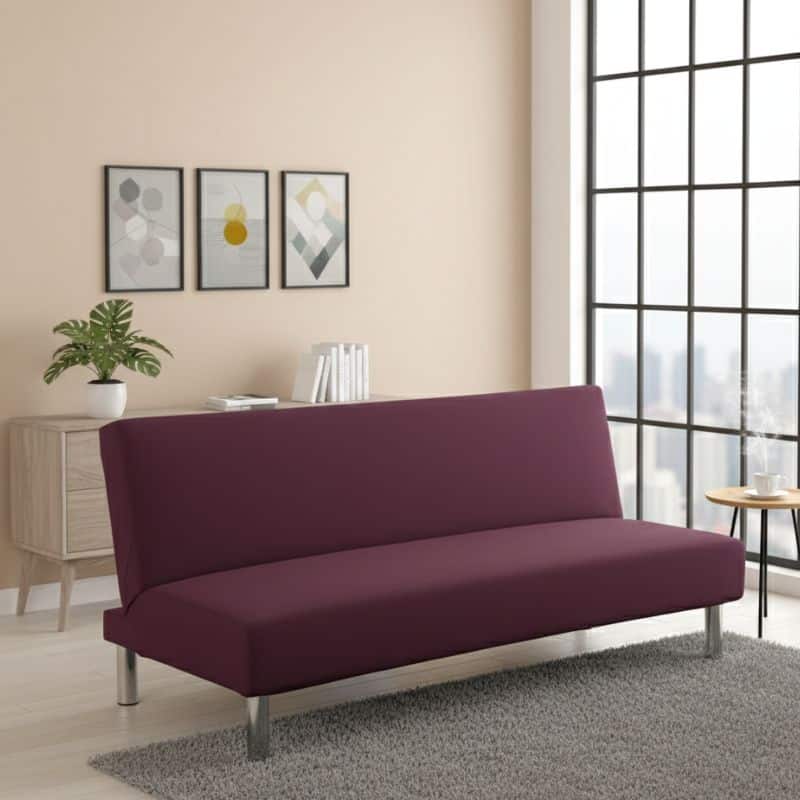 29 Housse De Canapé Convertible Unie En Tissu Élastique Chic Et Durable