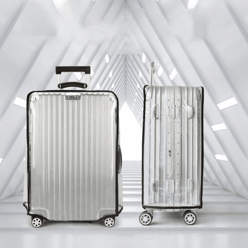 Housse de Valise Unie Transparente Avec Bordures Noires Housse de Valise Unie Transparente Avec Bordures Noires