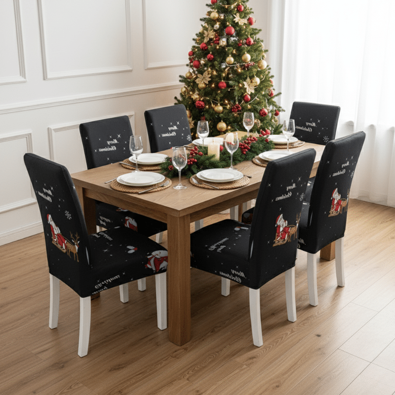 3-116 Housse De Chaise Évènementiel Pour Réception Thème Noël Nuit Étoilée