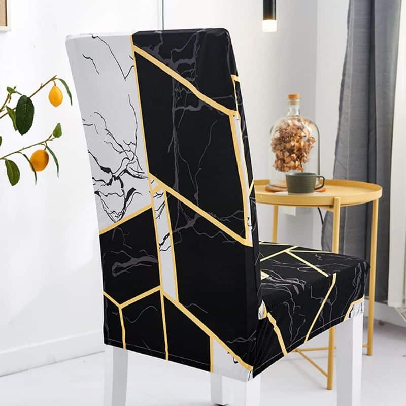 Housse De Chaise Extensible Style Marbré Élégante Housse De Chaise Extensible Style Marbré Élégante