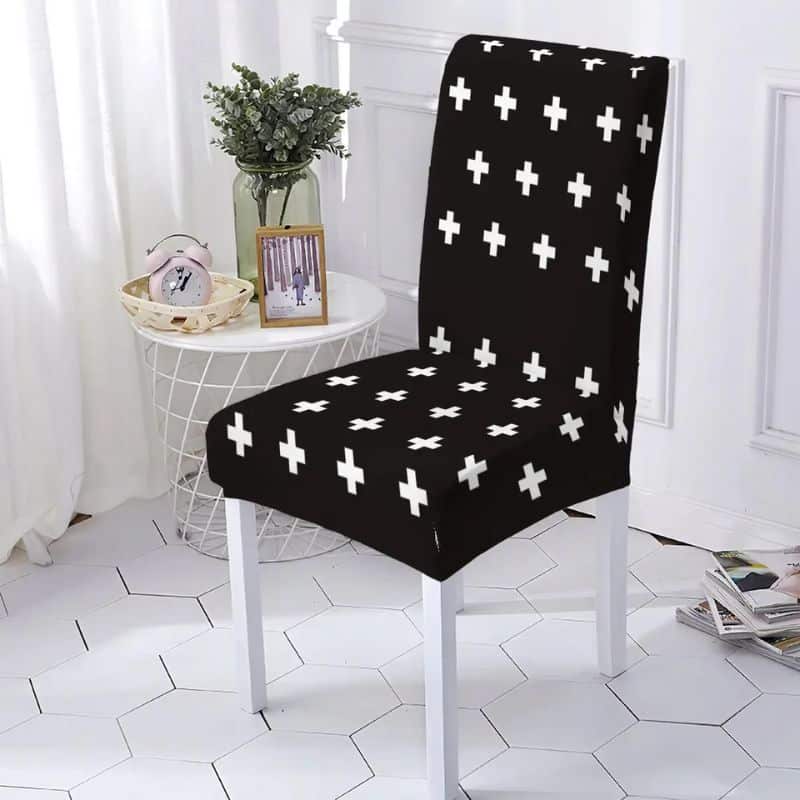 Housse De Chaise À Motif Croix Blanches Housse De Chaise À Motif Croix Blanches