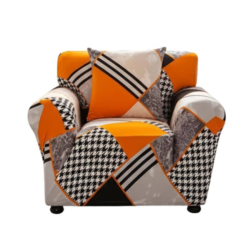 Housse de Fauteuil Extensible Au Design Géométrique Housse de Fauteuil Extensible Au Design Géométrique