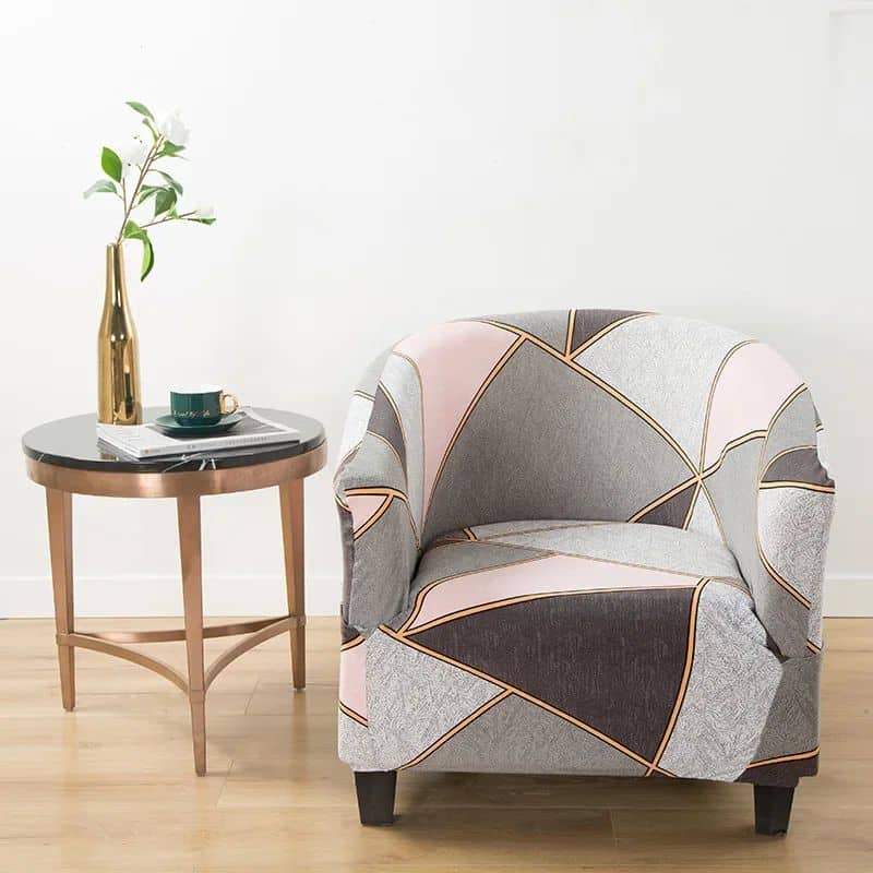 Housse de Fauteuil Club À Motif Géométrique Élégant Housse de Fauteuil Club À Motif Géométrique Élégant