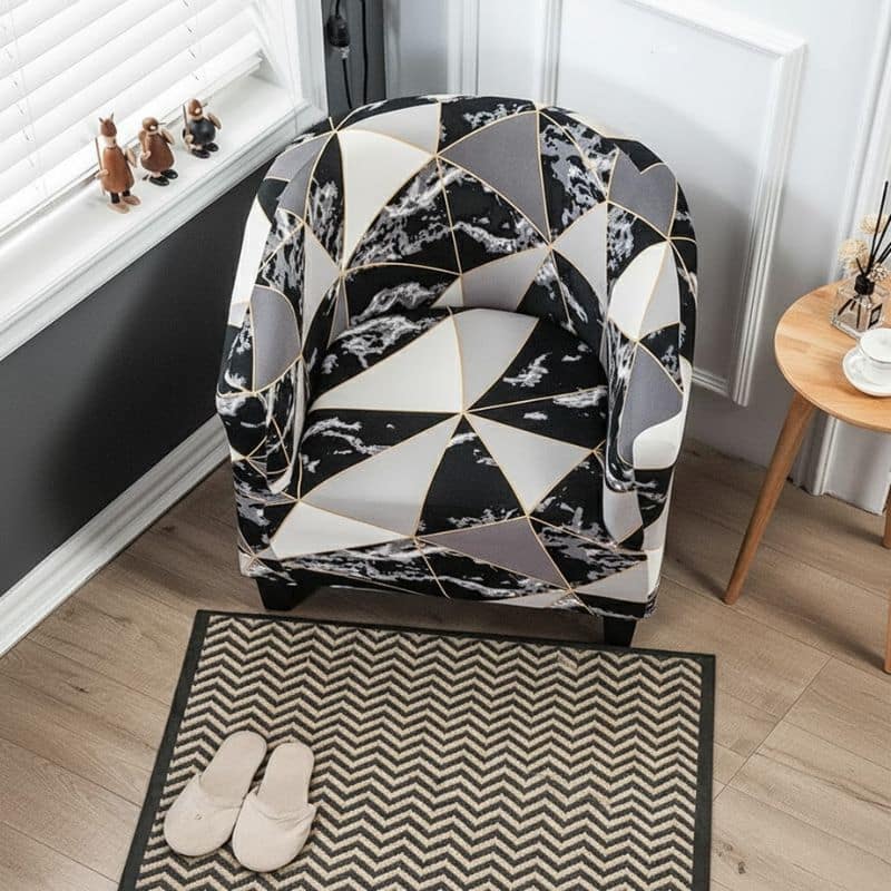 Housse de Fauteuil Club À Effet Marbré Chic Housse de Fauteuil Club À Effet Marbré Chic