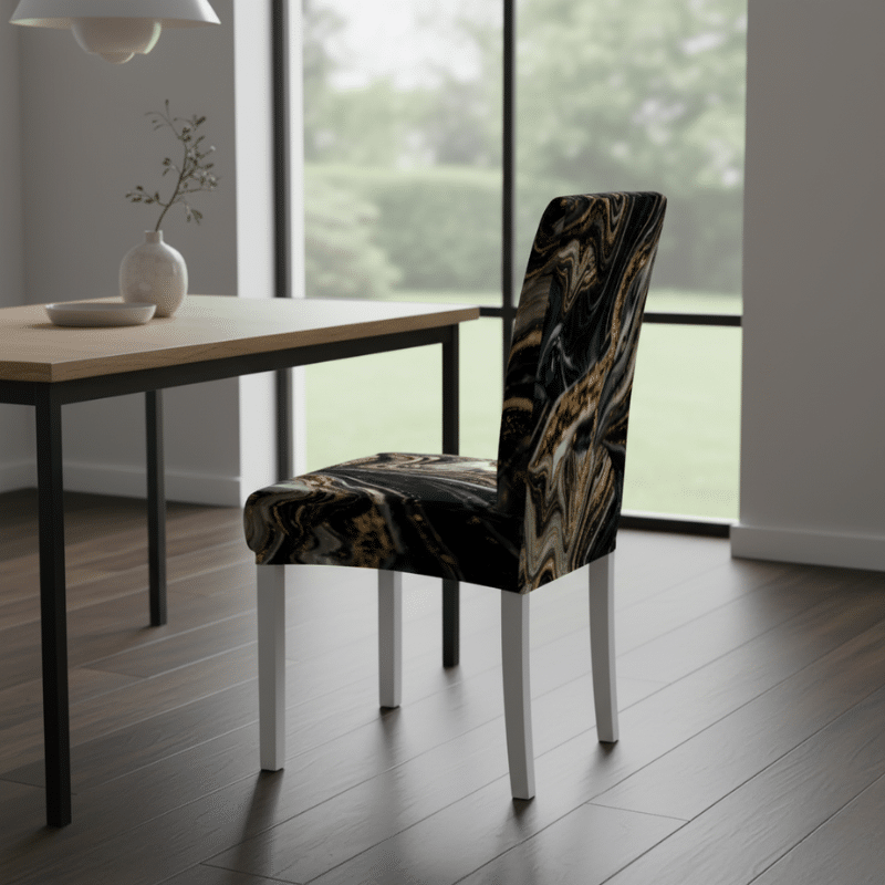 Housse De Chaise À Motif Marbré Confortable Et Sophistiquée Housse De Chaise À Motif Marbré Confortable Et Sophistiquée