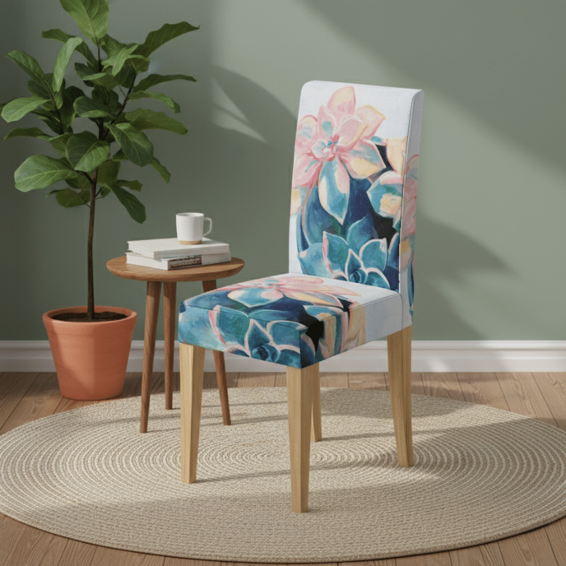 3-37 Housse De Chaise Évènementiel pour Anniversaire À Motif Fleur Artistique