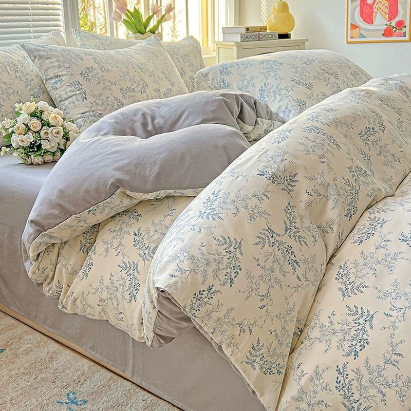 Housse de Couette Style Bohème À Motif Feuillage Housse de Couette Style Bohème À Motif Feuillage