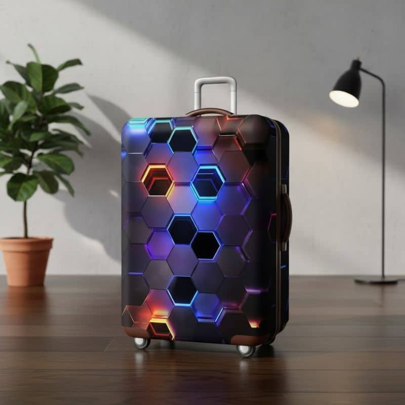 Housse de Valise Design Futuriste Hexagonal Housse de Valise Design Futuriste Hexagonal
