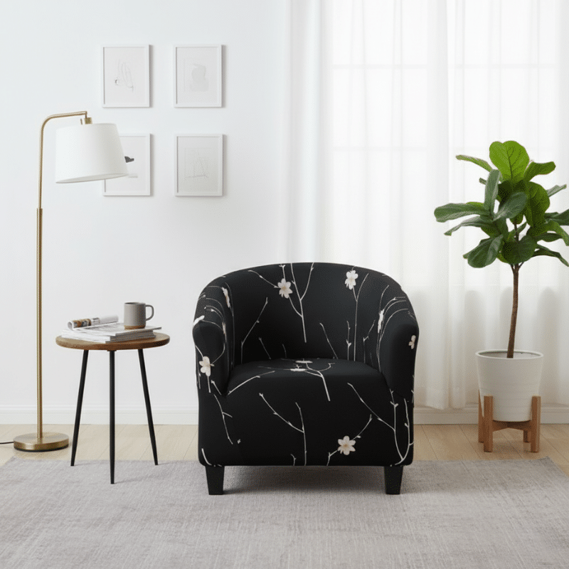 Housse de Fauteuil Club Style Floral Élégant Housse de Fauteuil Club Style Floral Élégant