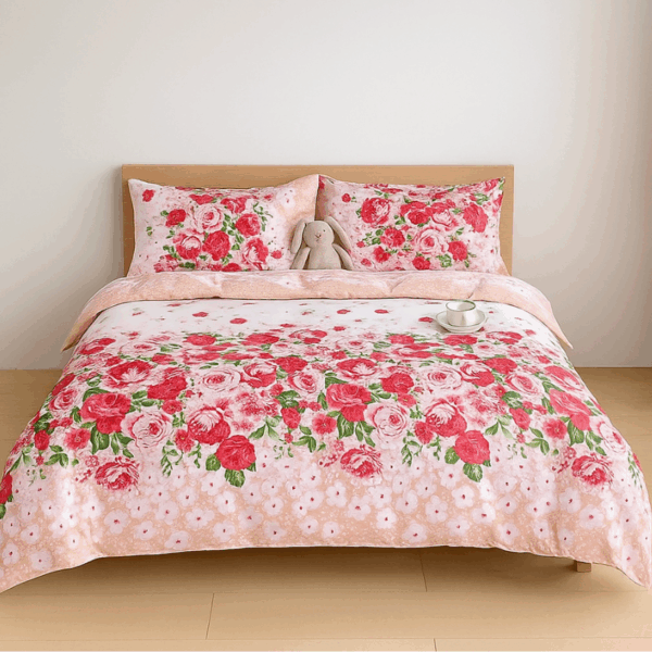Housse de Couette Style Jardin de Roses Contemporain