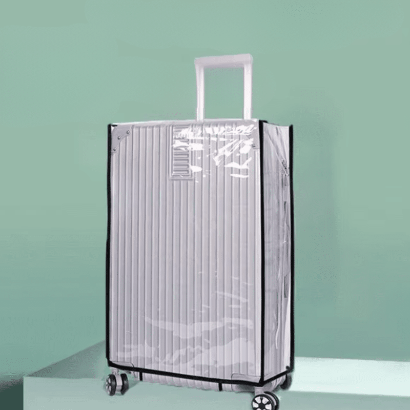 Housse de Valise Unie Transparente Avec Bordures Noires Housse de Valise Unie Transparente Avec Bordures Noires