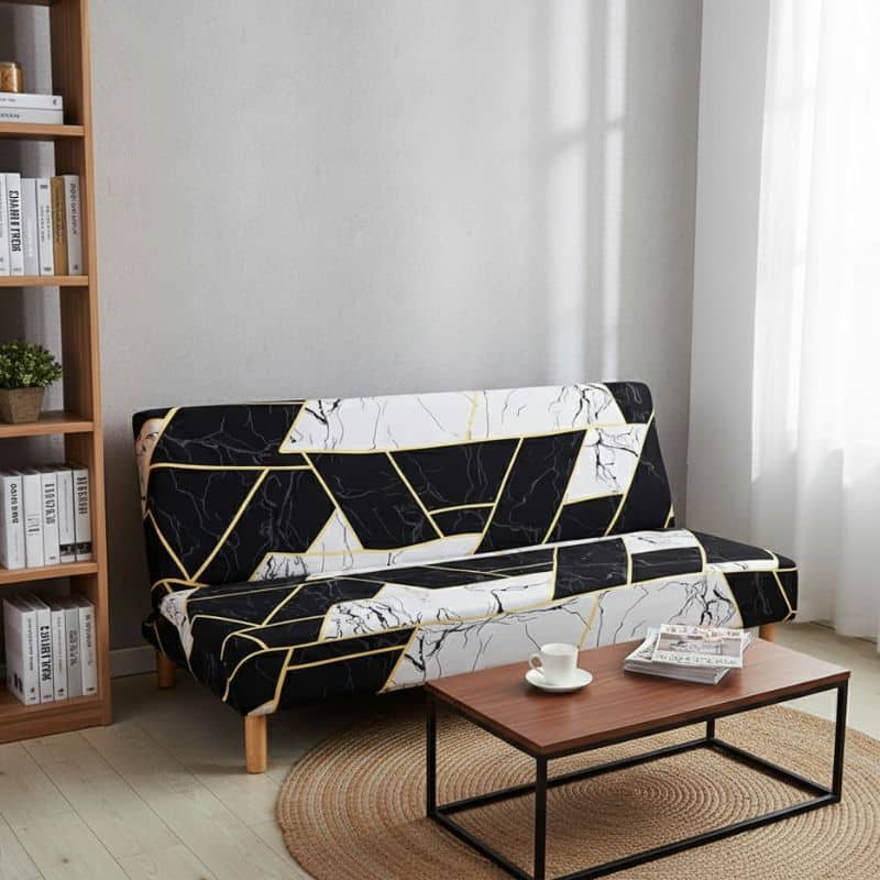 Housse De Canapé Convertible Et Extensible Design Luxueux Marbré Housse De Canapé Convertible Et Extensible Design Luxueux Marbré