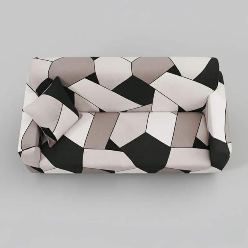 Housse de Canapé 2 Places Extensible À Motif Géométrique Contemporain Housse de Canapé 2 Places Extensible À Motif Géométrique Contemporain