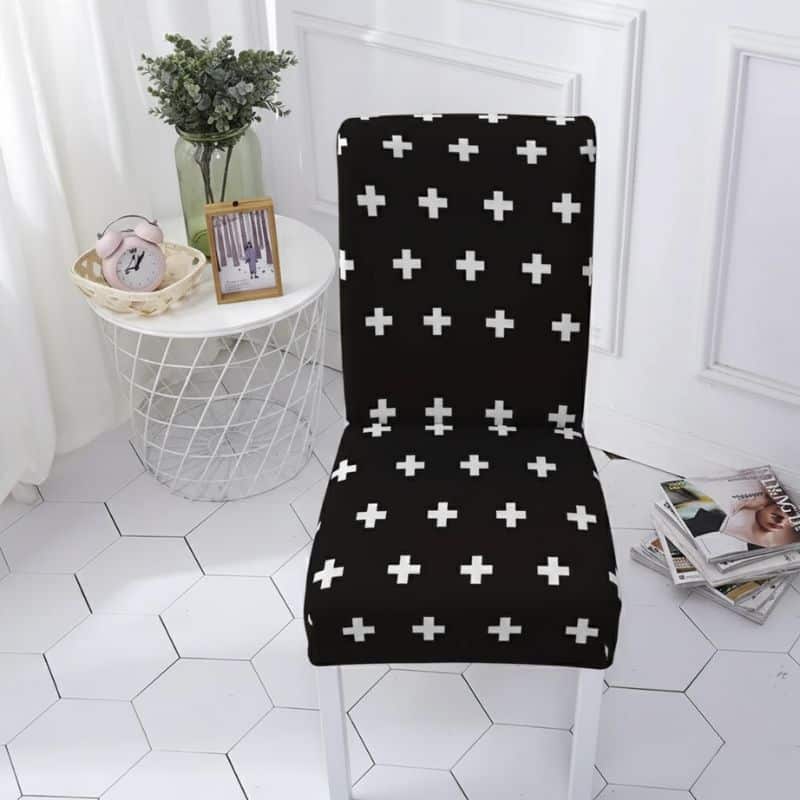 Housse De Chaise À Motif Croix Blanches Housse De Chaise À Motif Croix Blanches