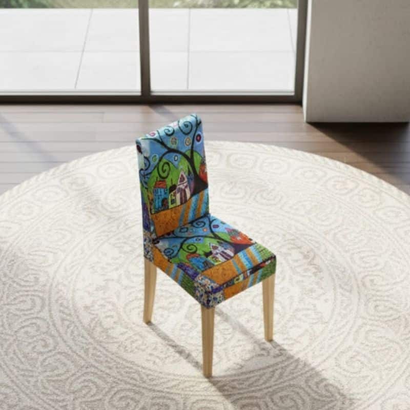 Housse De Chaise À Motif Fantaisie Multicolore Housse De Chaise À Motif Fantaisie Multicolore