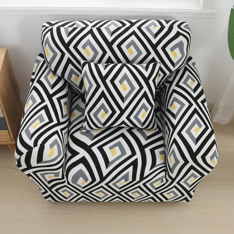 Housse de Fauteuil Extensible À Motif Losanges Housse de Fauteuil Extensible À Motif Losanges