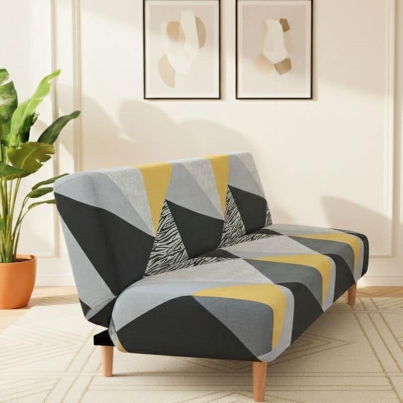 Housse De Canapé Clic-Clac Taille Standard À Motif Triangulaire Housse De Canapé Clic-Clac Taille Standard À Motif Triangulaire