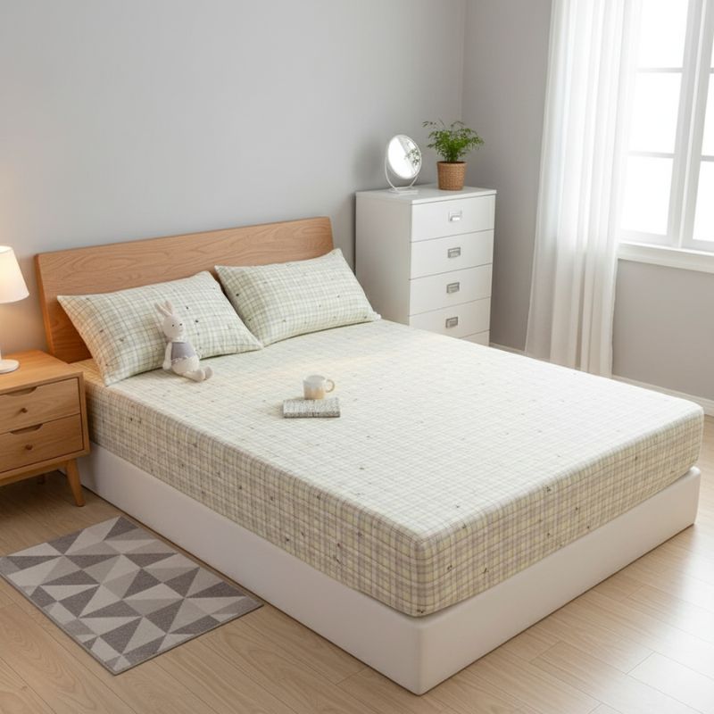 Drap-housse Style À Carreaux Doux Drap-housse Style À Carreaux Doux