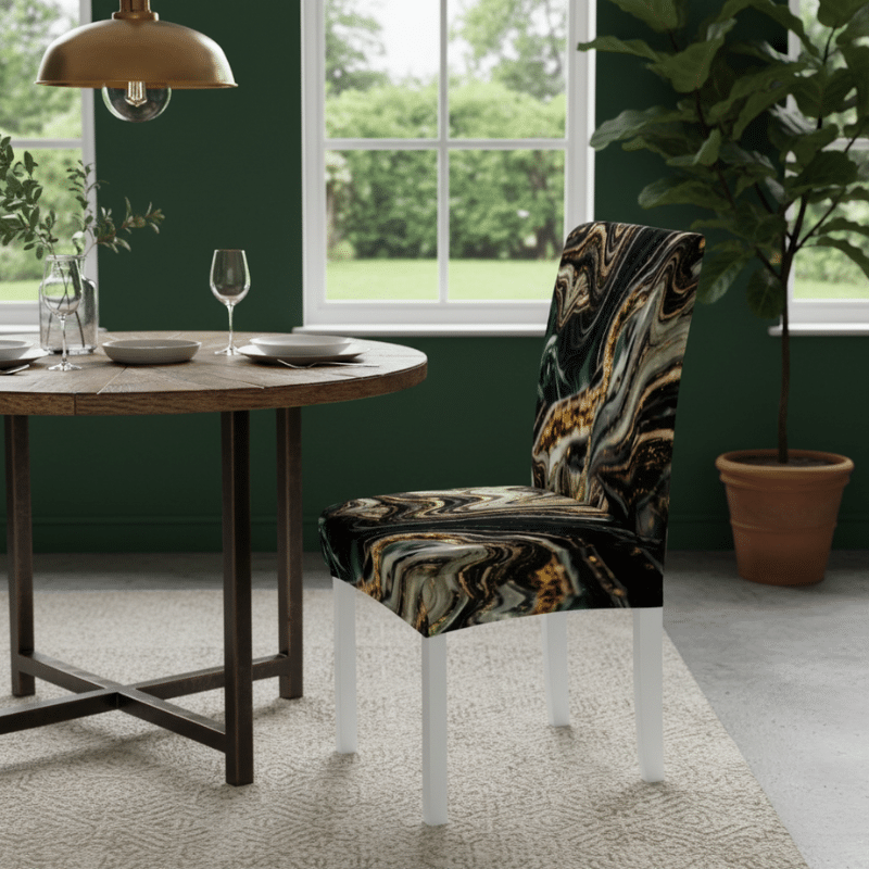Housse De Chaise À Motif Marbré Confortable Et Sophistiquée Housse De Chaise À Motif Marbré Confortable Et Sophistiquée