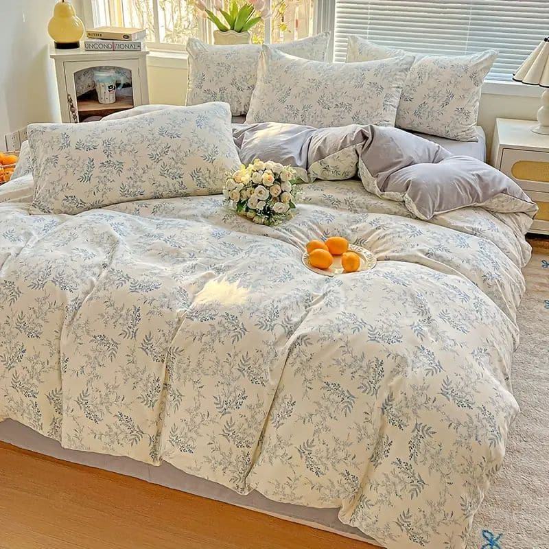 Housse de Couette Style Bohème À Motif Feuillage Housse de Couette Style Bohème À Motif Feuillage