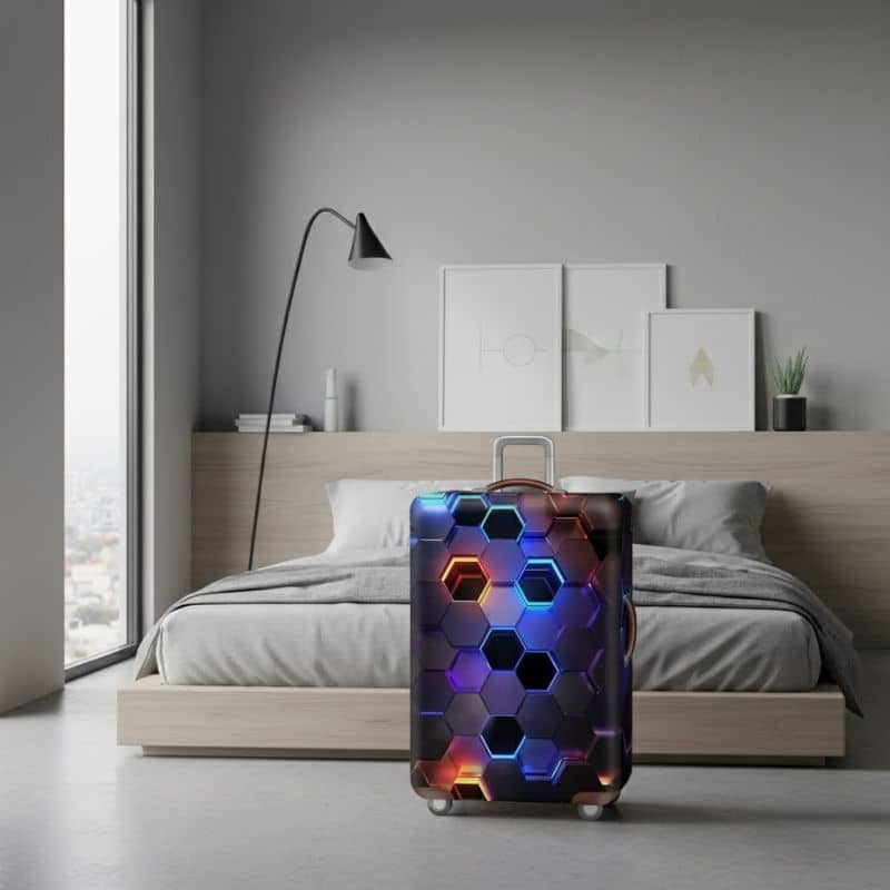 Housse de Valise Design Futuriste Hexagonal Housse de Valise Design Futuriste Hexagonal