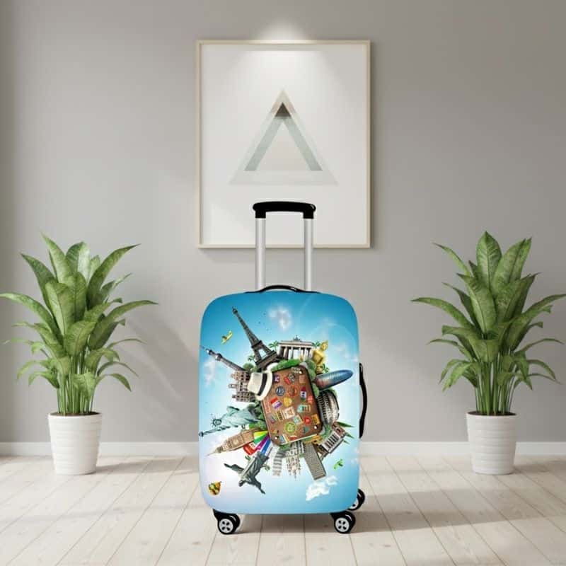 Housse de Valise Petite Taille Au Motif Monuments Housse de Valise Petite Taille Au Motif Monuments