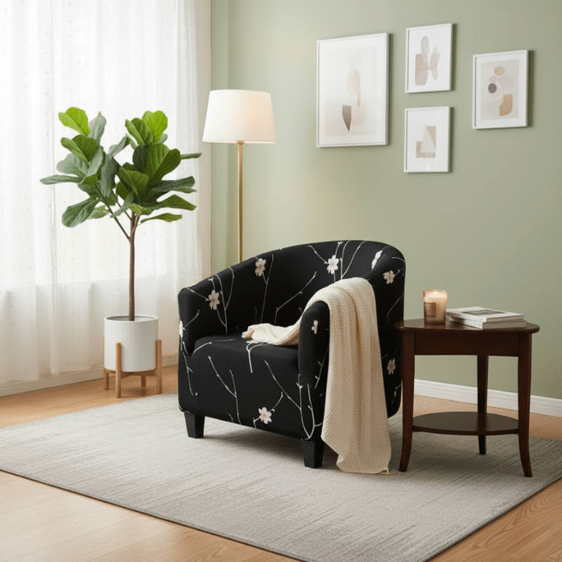 Housse de Fauteuil Club Style Floral Élégant Housse de Fauteuil Club Style Floral Élégant